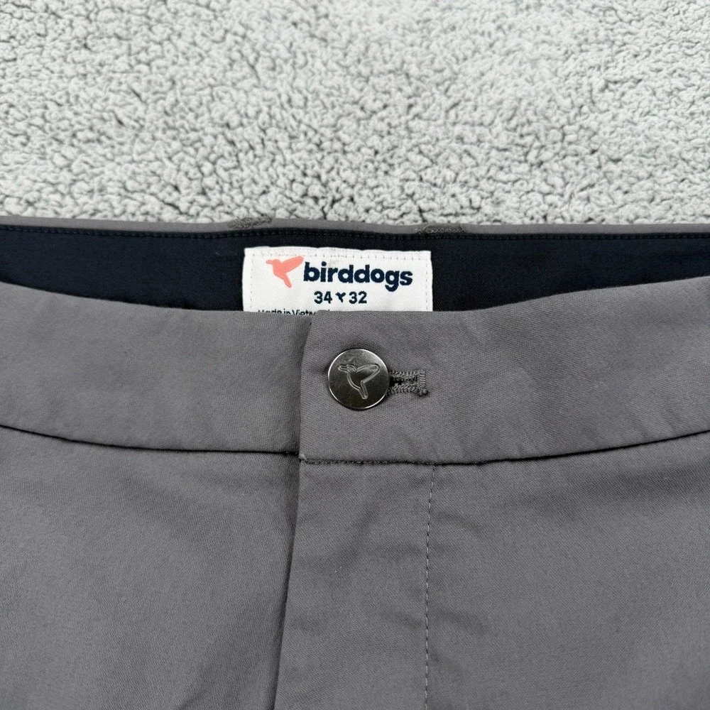 Birddogs Chino Pant Men 34x32 Dark Gray Performance Tech Zip Pocket Golf Trouser